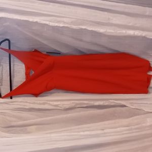Red fitted dress